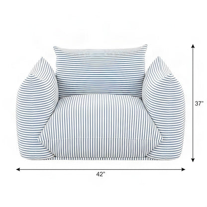 Performance Fabric Indoor Outdoor Armchair with Sinuous Springs, Blue