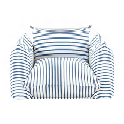 Performance Fabric Indoor Outdoor Armchair with Sinuous Springs, Blue
