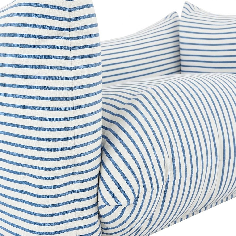 Performance Fabric Indoor Outdoor Armchair with Sinuous Springs, Blue