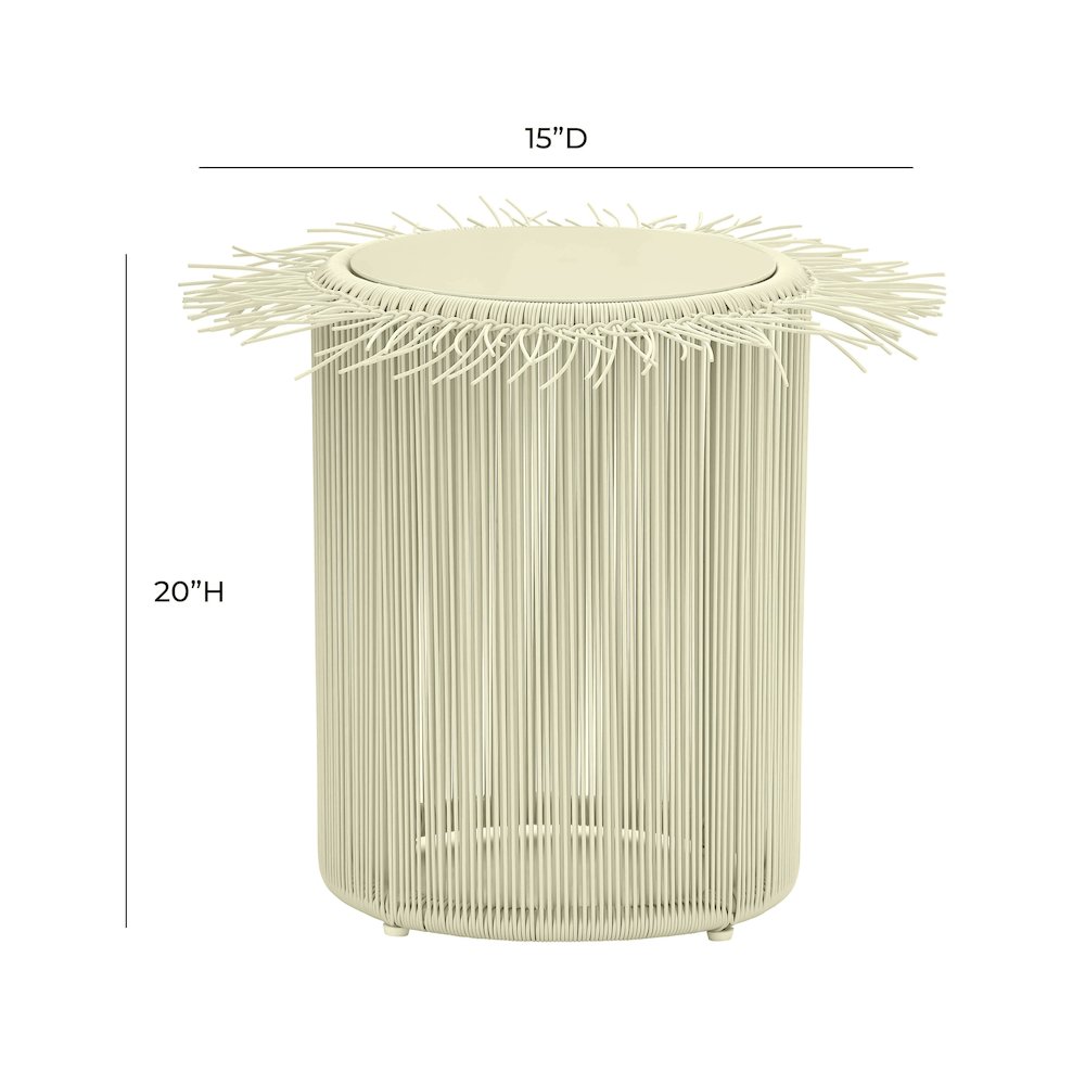 Rafa Cream Outdoor Side Table