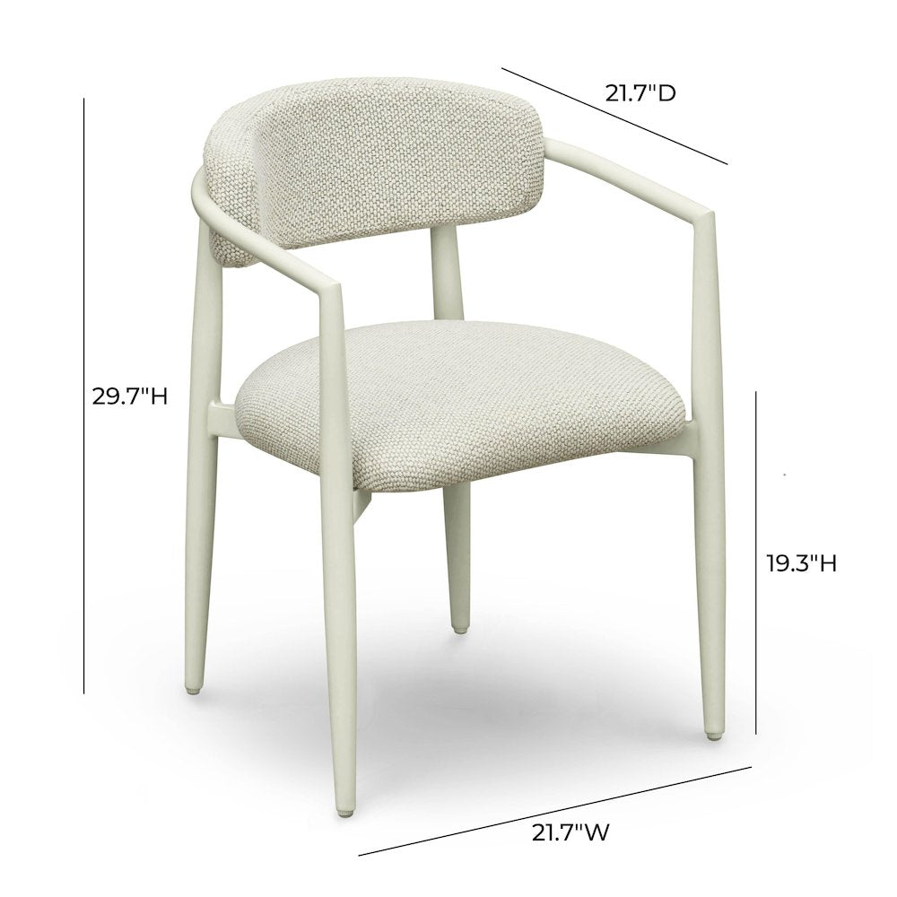 Annika Cream Textured Outdoor Dining Arm Chair