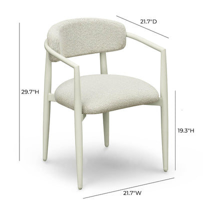 Annika Cream Textured Outdoor Dining Arm Chair