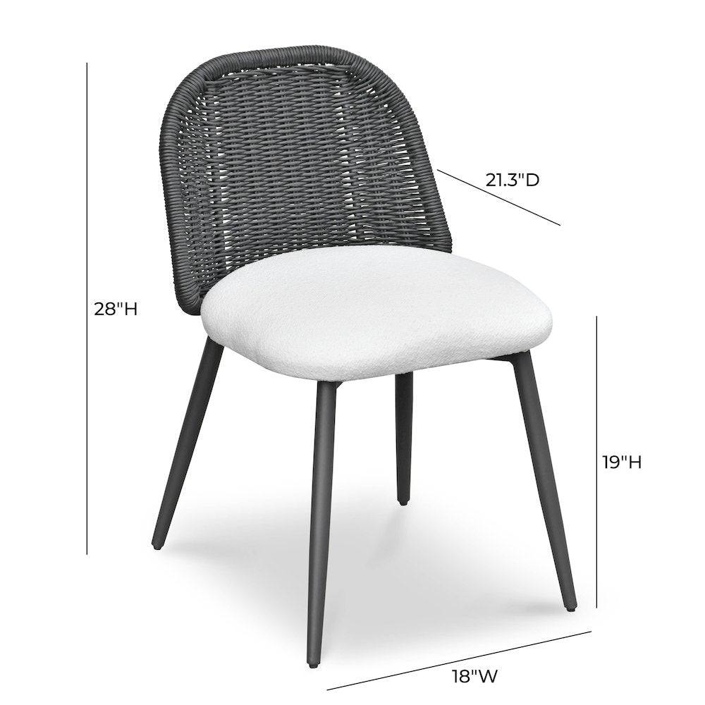 Alexa Black Rattan Performance Fabric Dining Chair