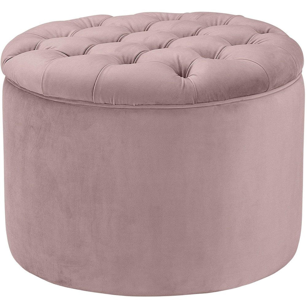 Queen Mauve Velvet Storage Ottoman