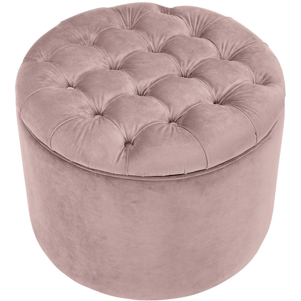 Queen Mauve Velvet Storage Ottoman
