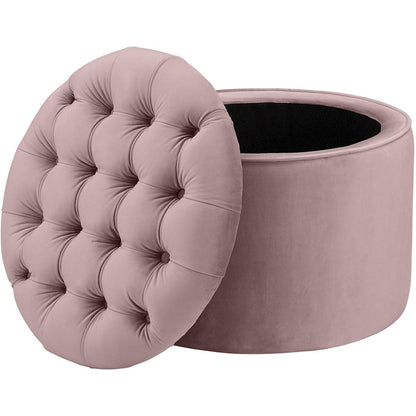 Queen Mauve Velvet Storage Ottoman