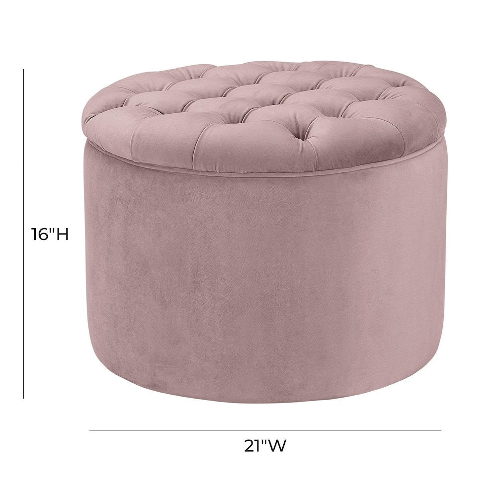 Queen Mauve Velvet Storage Ottoman
