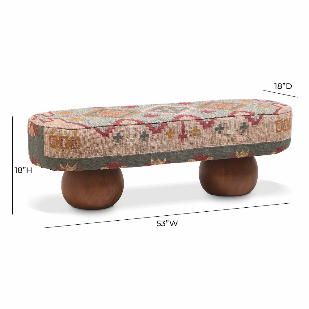 Rizi Textured Wool Upholstered Bench