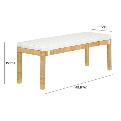 Amara Natural Woven Rattan Bench