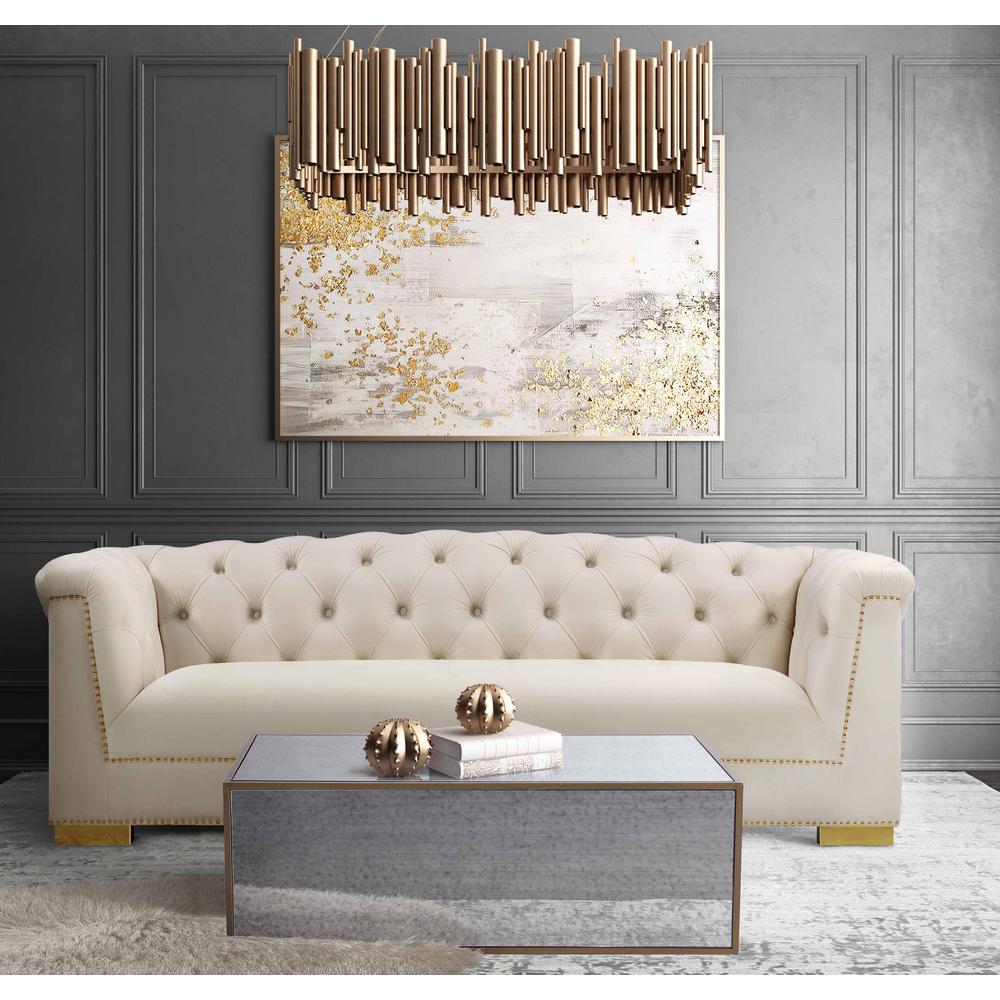 Farah Cream Velvet Sofa