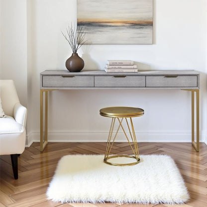 Gray Entryway Table With Storage And Gold Legs, A Console With 3 Drawers