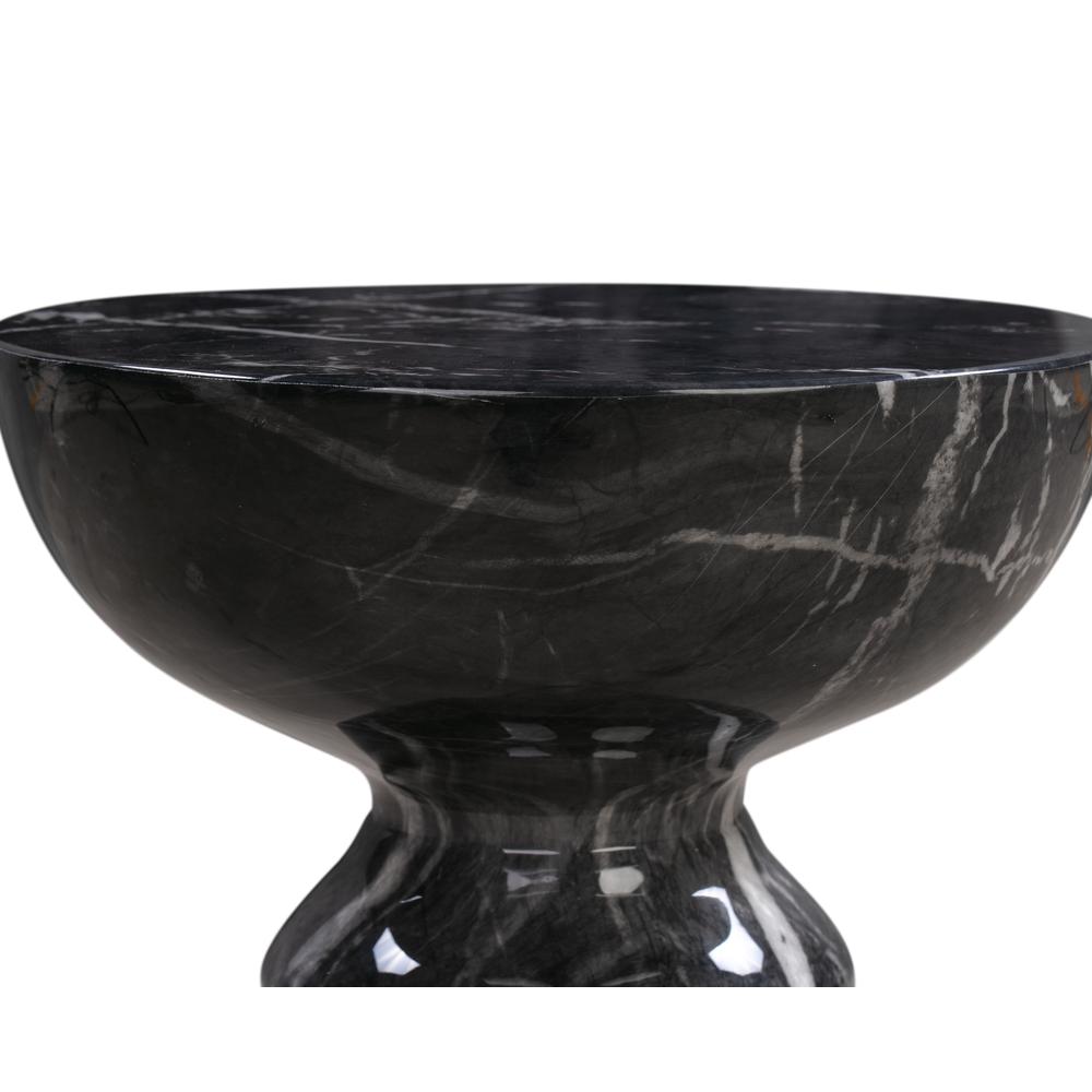 Elegant Black Marble Side Table with Durable Concrete Construction