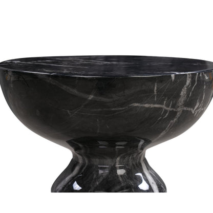 Elegant Black Marble Side Table with Durable Concrete Construction