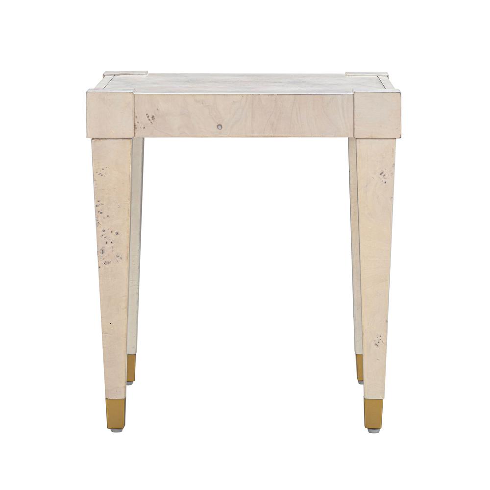 Brandyss White Burl End Table