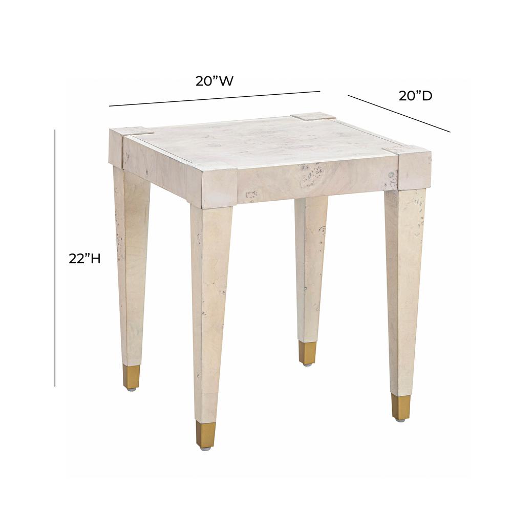 Brandyss White Burl End Table