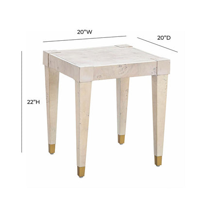 Brandyss White Burl End Table