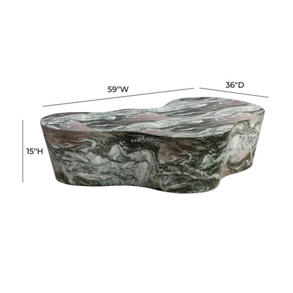 Slab Grey/Blush Faux Marble Coffee Table
