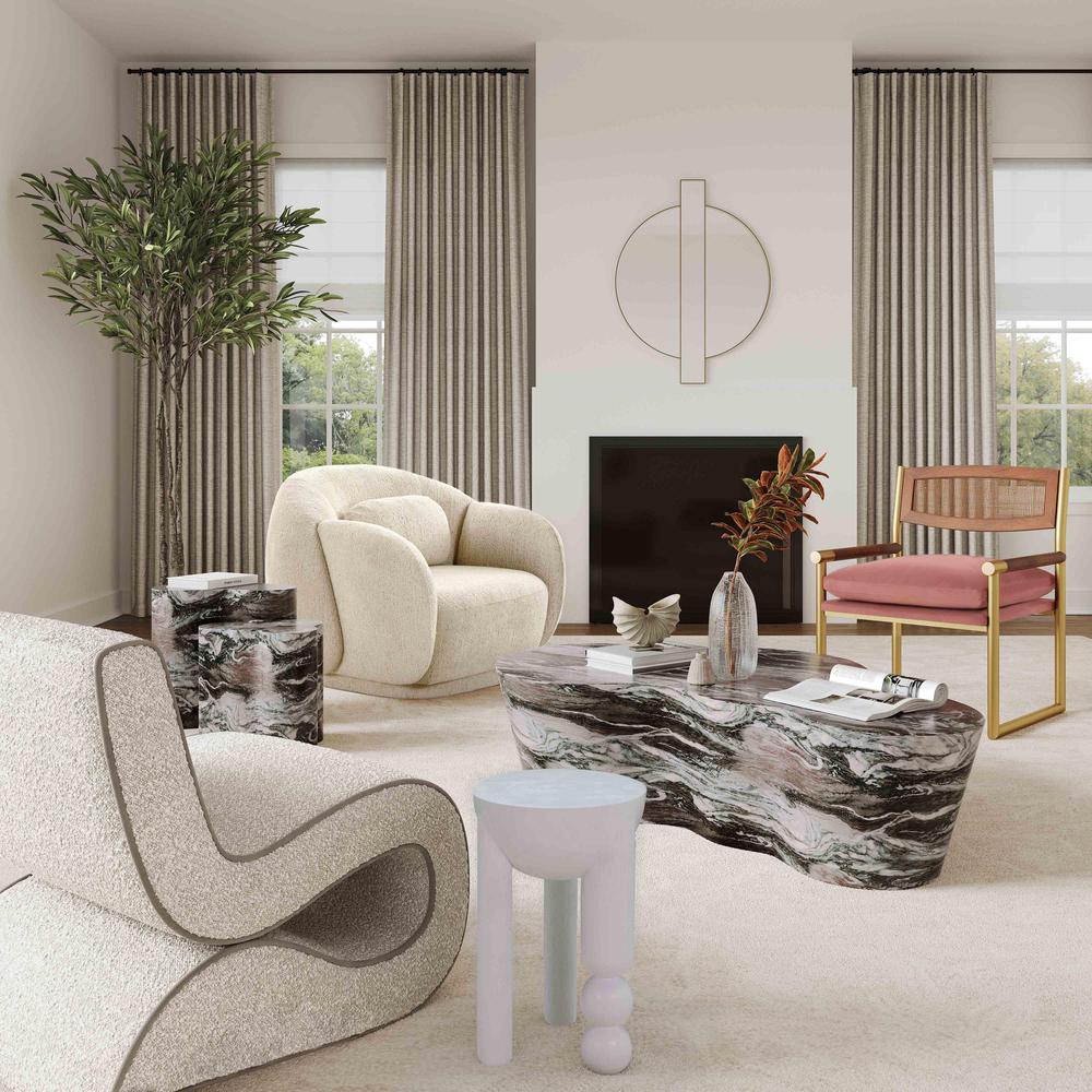 Slab Grey/Blush Faux Marble Coffee Table