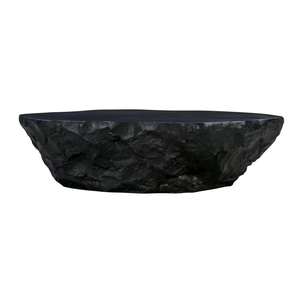 Crag Black Concrete Coffee Table, Black