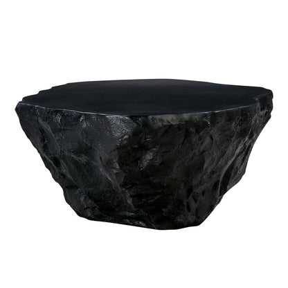 Crag Black Concrete Coffee Table, Black