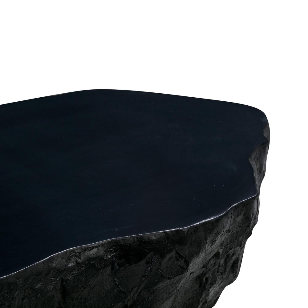 Crag Black Concrete Coffee Table, Black
