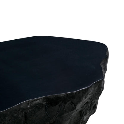 Crag Black Concrete Coffee Table, Black