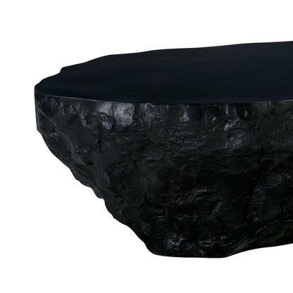 Crag Black Concrete Coffee Table, Black