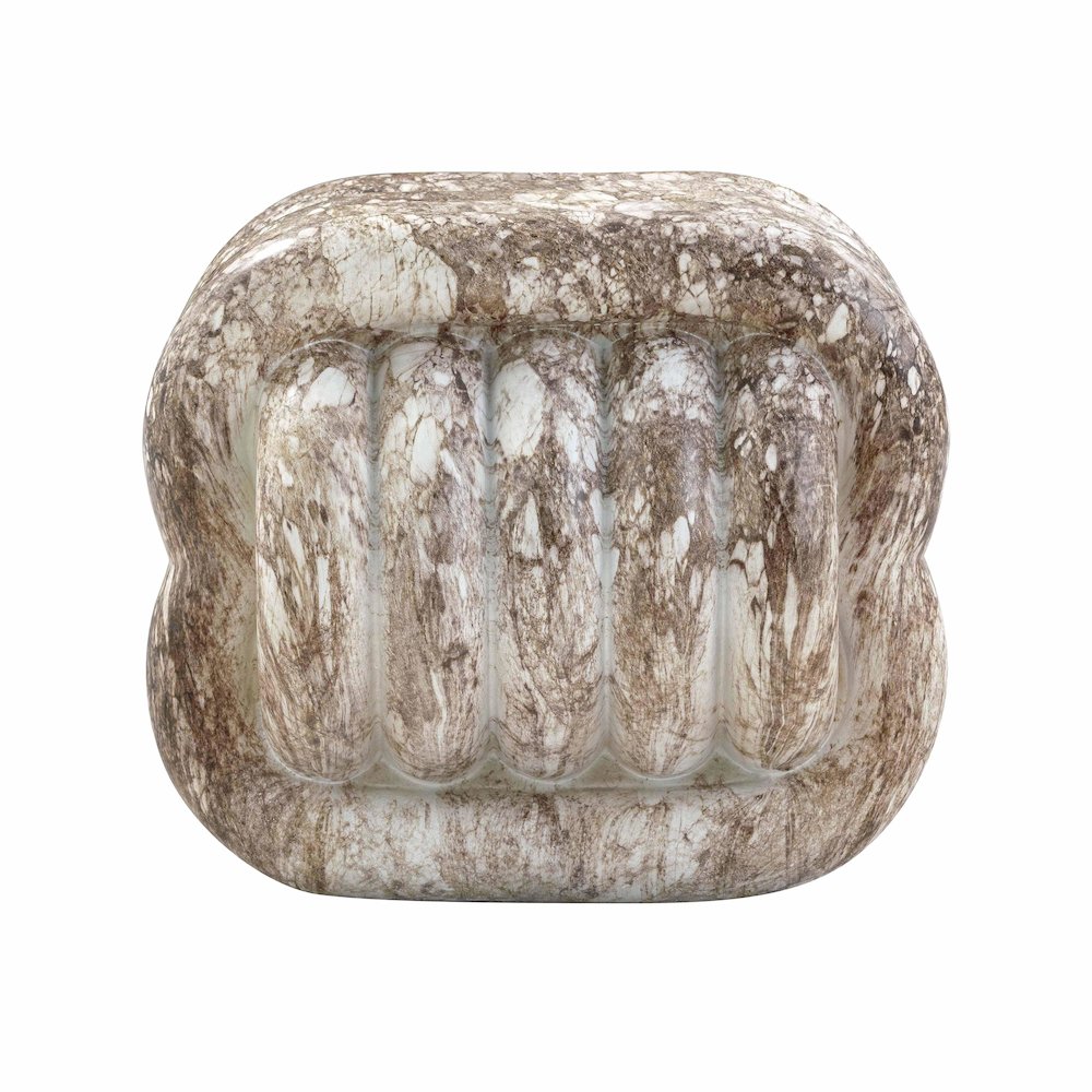 Love Knot Breccia Capraia Faux Marble Indoor / Outdoor Accent Stool