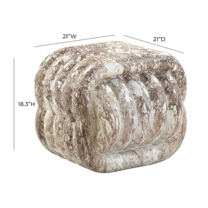 Love Knot Breccia Capraia Faux Marble Indoor / Outdoor Accent Stool