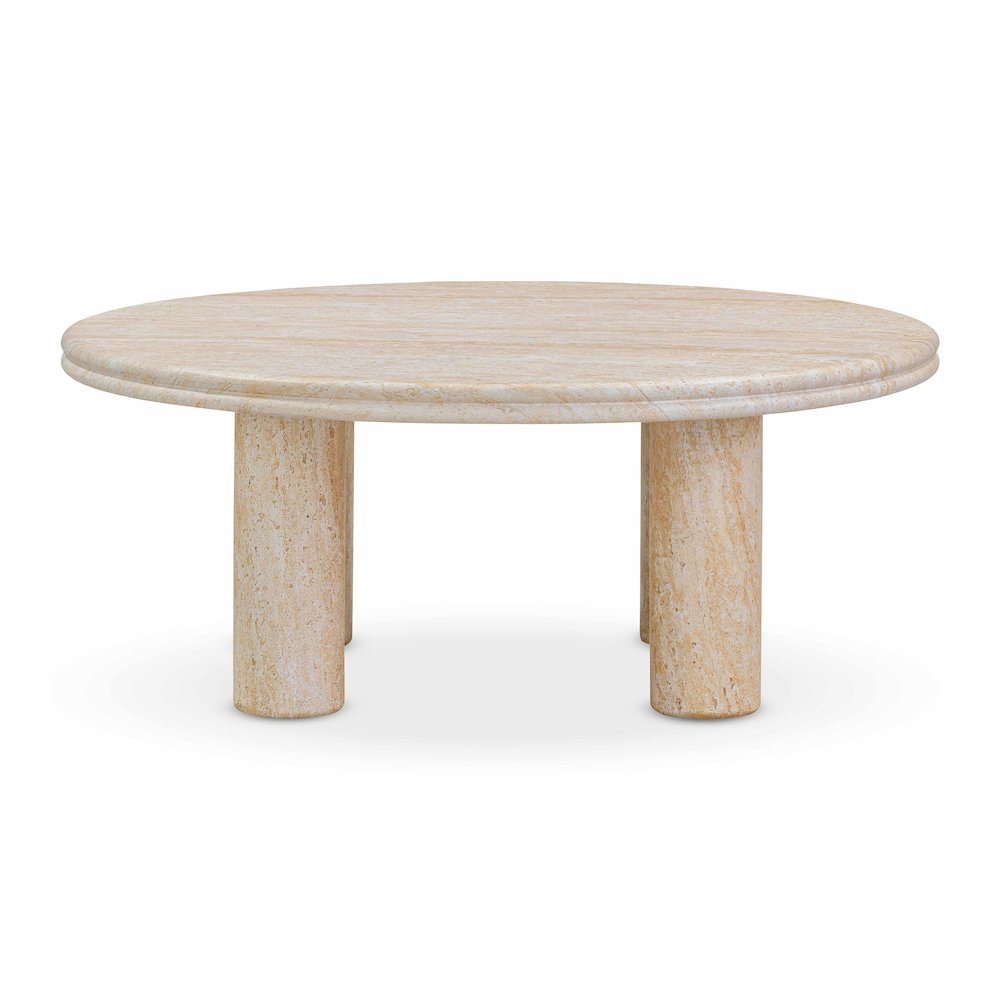 Amora Faux Travertine Indoor/Outdoor 32 inch Round Accent Table
