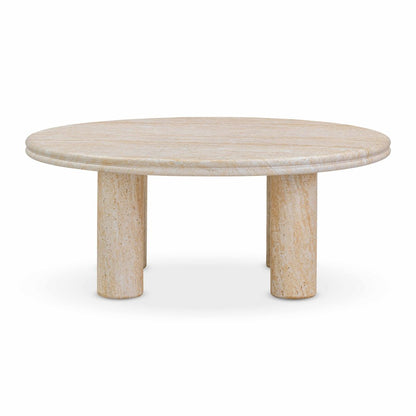 Amora Faux Travertine Indoor/Outdoor 32 inch Round Accent Table