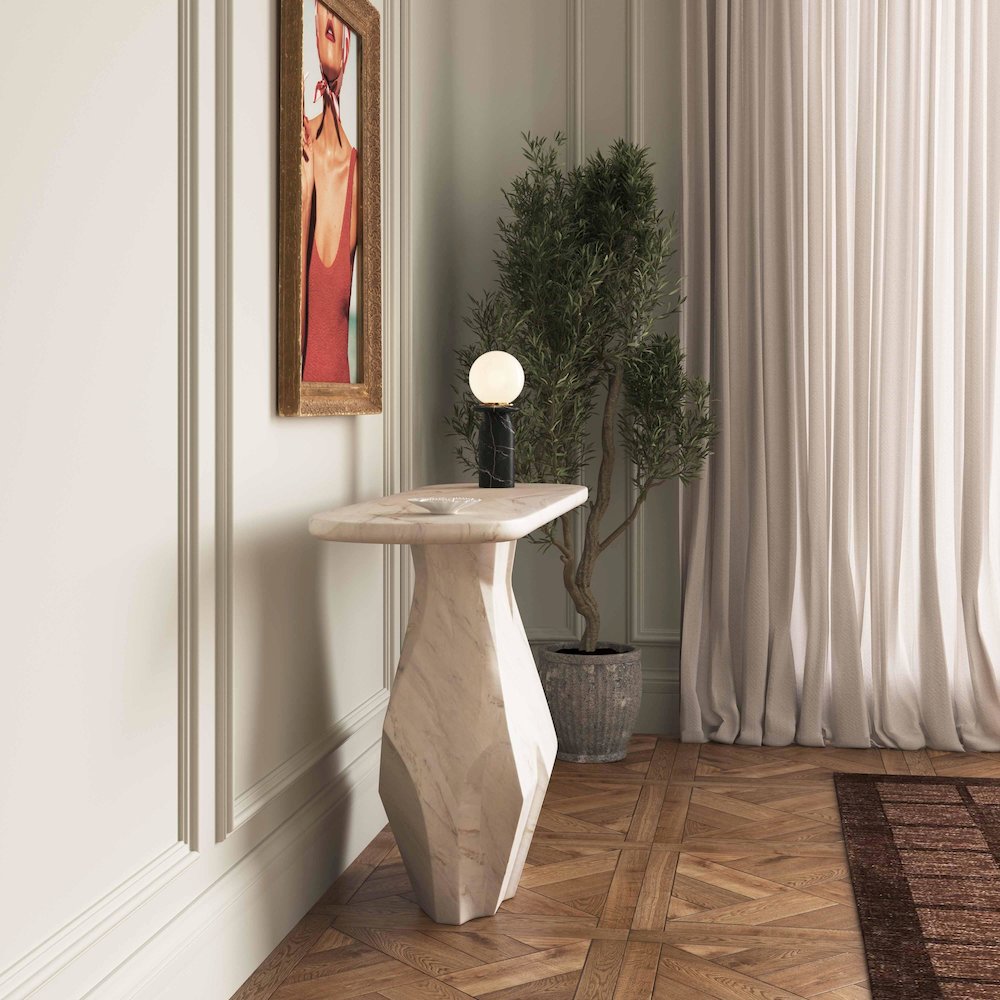 Esme Faux Marble Indoor/Outdoor Long Console Table