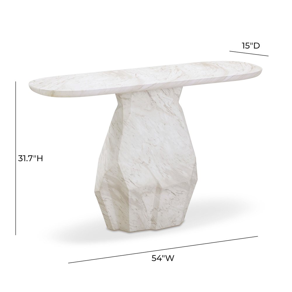 Esme Faux Marble Indoor/Outdoor Long Console Table