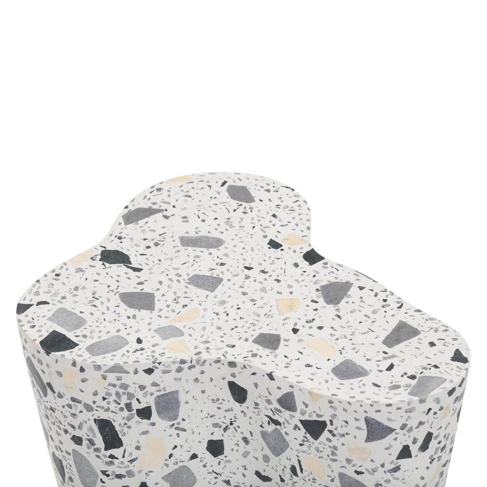 Slab Black & White Riverbed Terrazzo Indoor/Outdoor Side Table