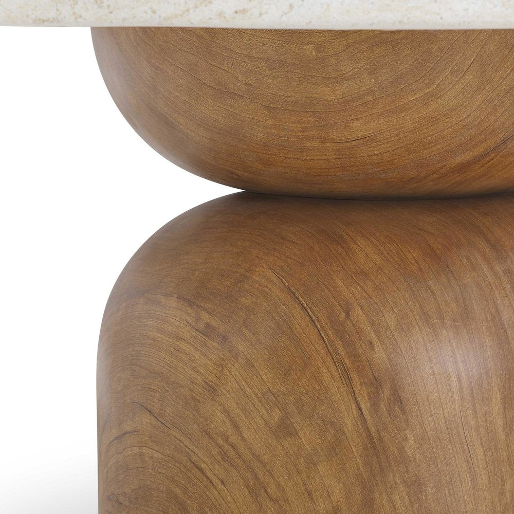 Cynthia Travertine Concrete Indoor / Outdoor Coffee Table