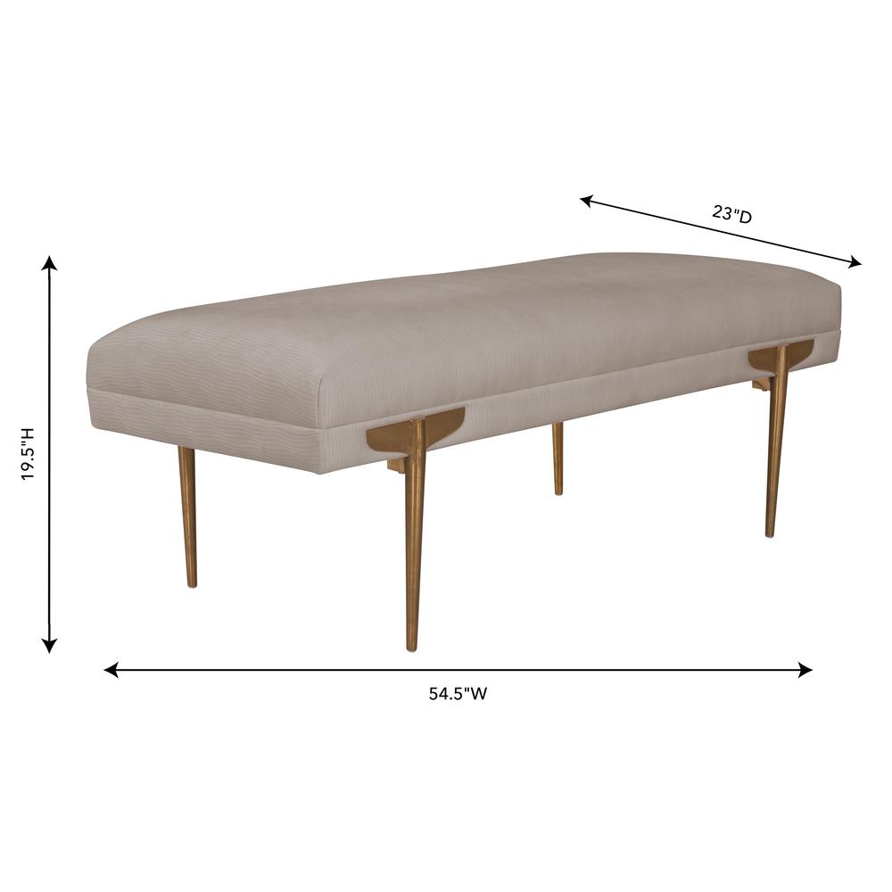 Brno White Waived Velvet Bench