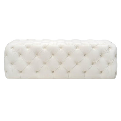 Kaylee Cream Velvet Ottoman