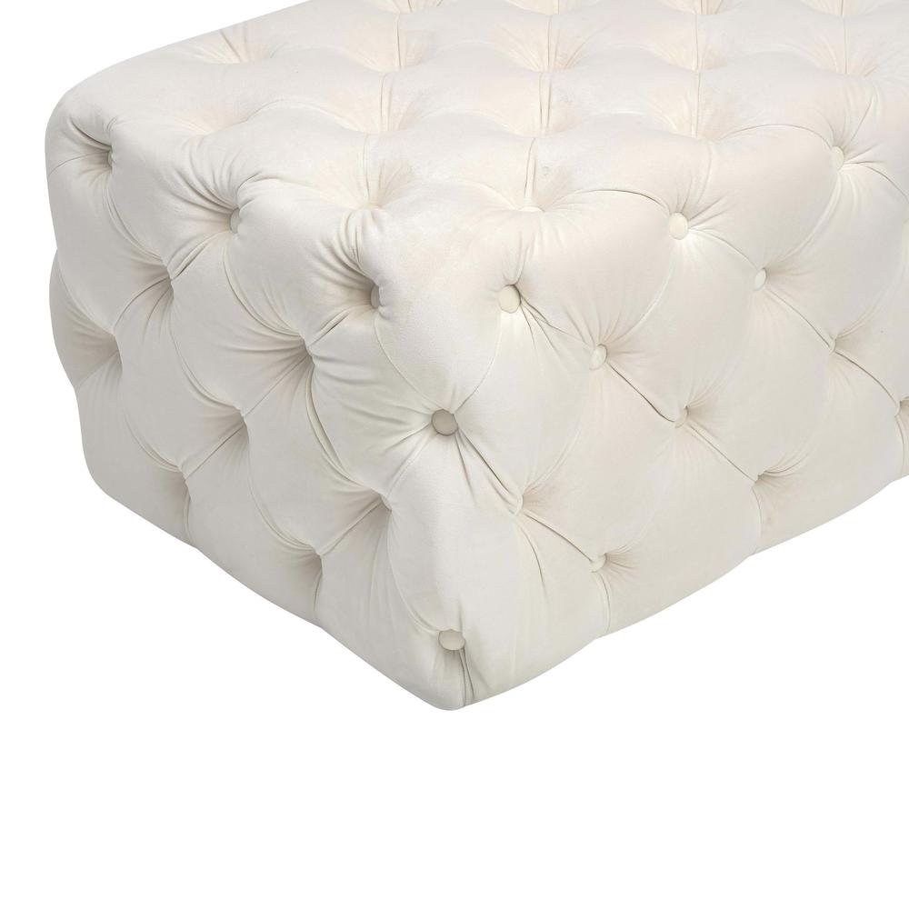 Kaylee Cream Velvet Ottoman