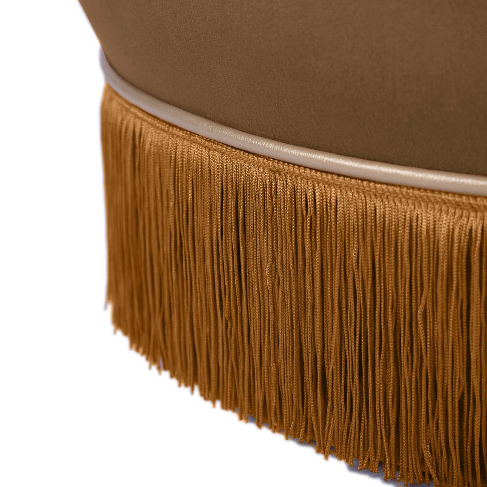 Lakka Chocolate Velvet Ottoman