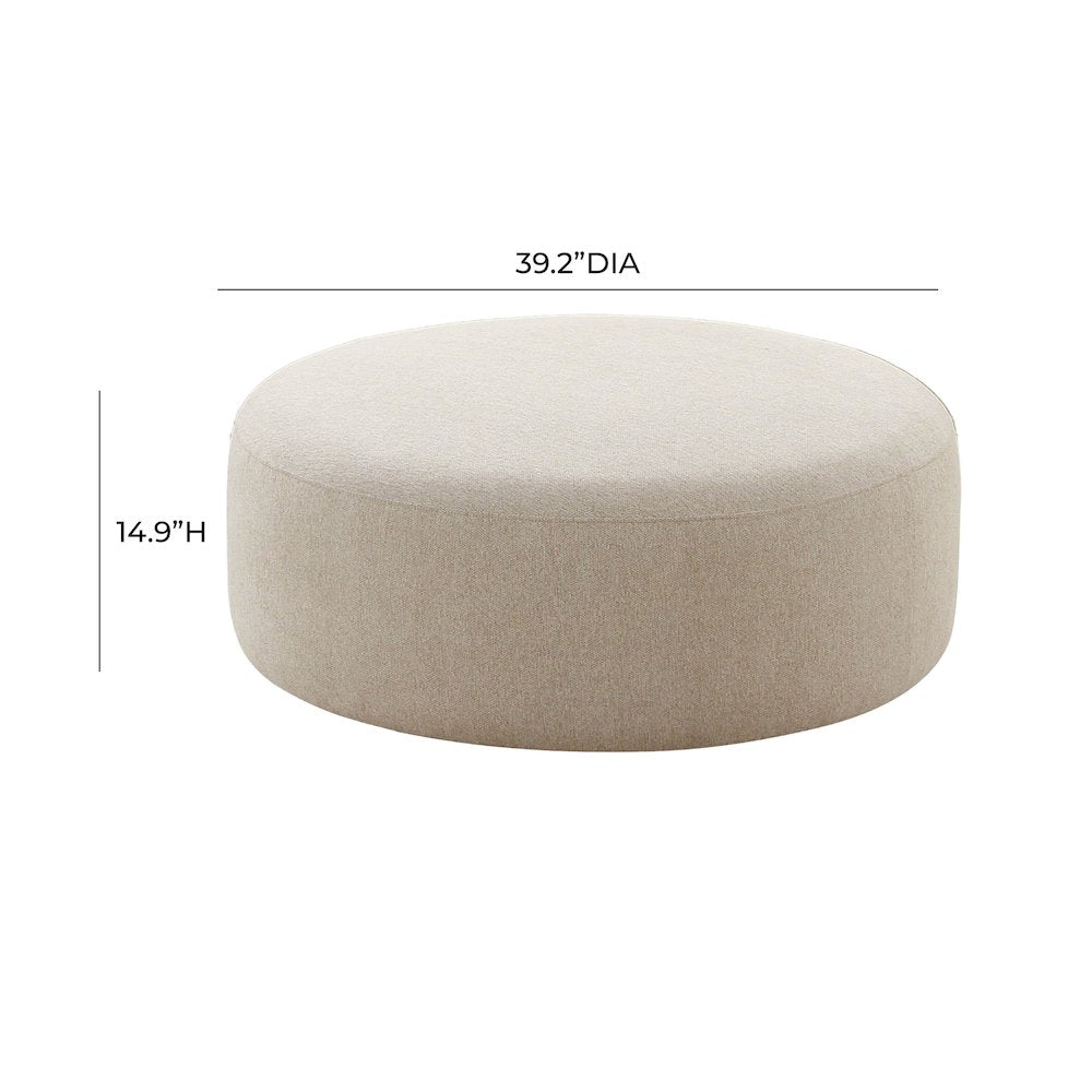 Broohah Beige Linen Ottoman