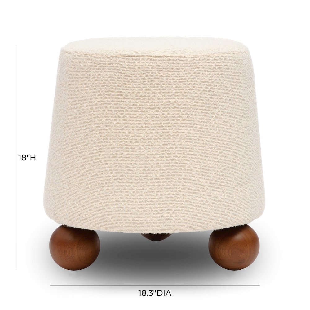 Jaine Cream Boucle Stool