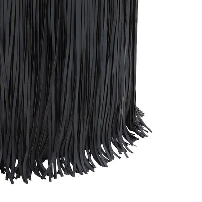 Shag Me Black Performance Vegan Leather Ottoman