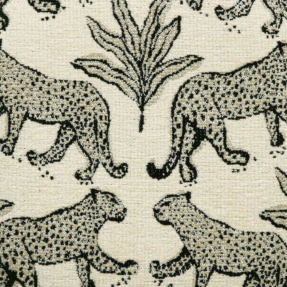 Dex Cream Leopard Jacquard Ottoman