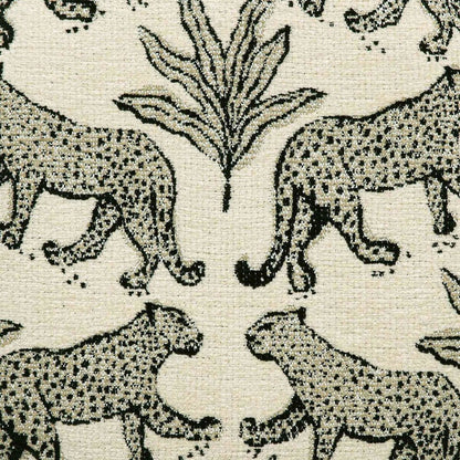 Dex Cream Leopard Jacquard Ottoman