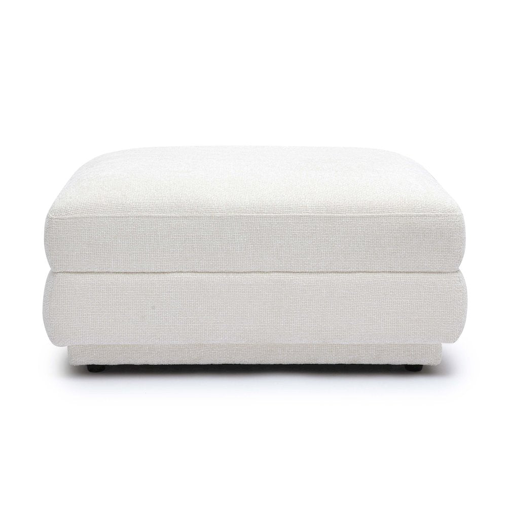 Perry Cream Chenille Modular Ottoman