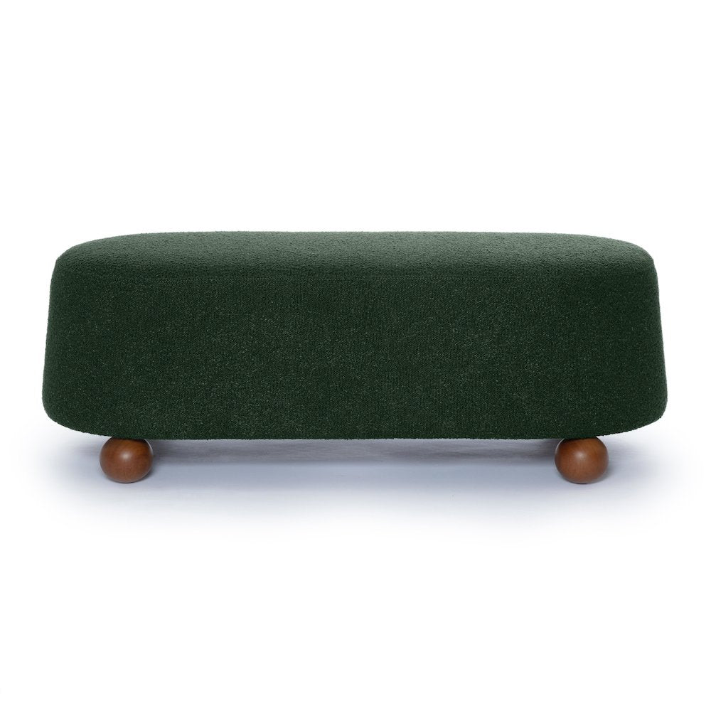 Jaine Forest Green Boucle Large Ottoman