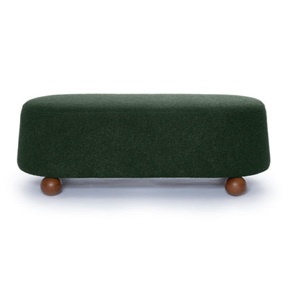Jaine Forest Green Boucle Large Ottoman
