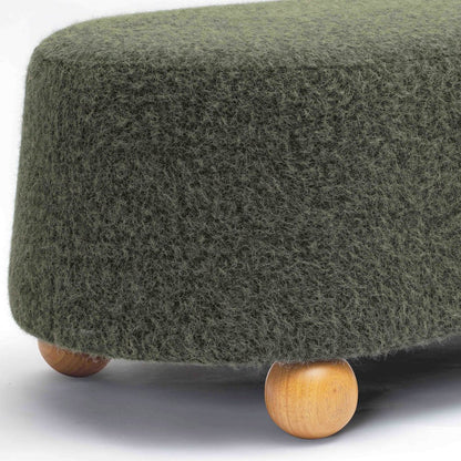 Jaine Forest Green Loose Mohair Large Ottoman