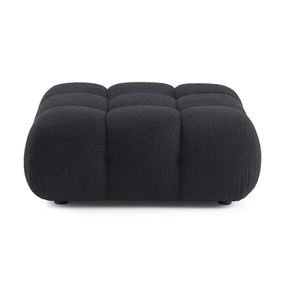 Calliope Black Vegan Shearling Modular Ottoman