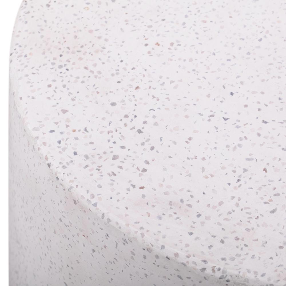 Speckled Terrazzo Side Table with Adjustable Shelf and Modern Design